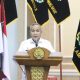 Staf Ahli Gubernur Bidang Pemerintahan, Hukum, dan Politik Provinsi Lampung, Achmad Saefulloh saat membacakan sambutan tertulis Gubernur dalam kegiatan Peringatan HUT Persatuan Purnawirawan Polri (PP Polri) Ke-26 Tahun 2025 || Foto: Dinas Kominfotik Provinsi Lampung