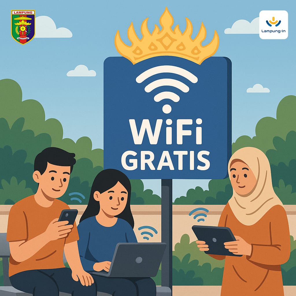 Pemprov Lampung memberikan akses WiFi gratis dan terbuka untuk umum di sejumlah titik ruang publik || Foto: Dinas Kominfotik Provinsi Lampung