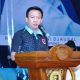 Sekdaprov Lampung, Marindo Kurniawan saat membuka Lampung Kick Boxing Championship Piala Gubernur sekaligus pengukuhan pengurus Kickboxing Indonesia (KBI) Provinsi Lampung Masa Bakti 2023-2027 || Foto: Dinas Kominfotik Provinsi Lampung