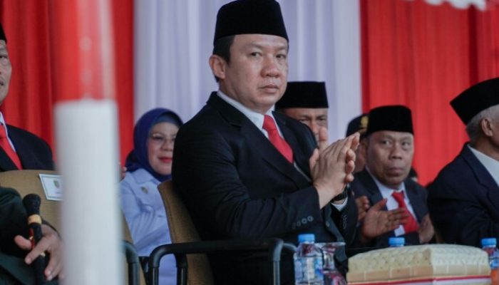 Upacara Penurunan Bendera HUT ke-80 Kemerdekaan RI di Provinsi  Lampung Berlangsung Khidmat