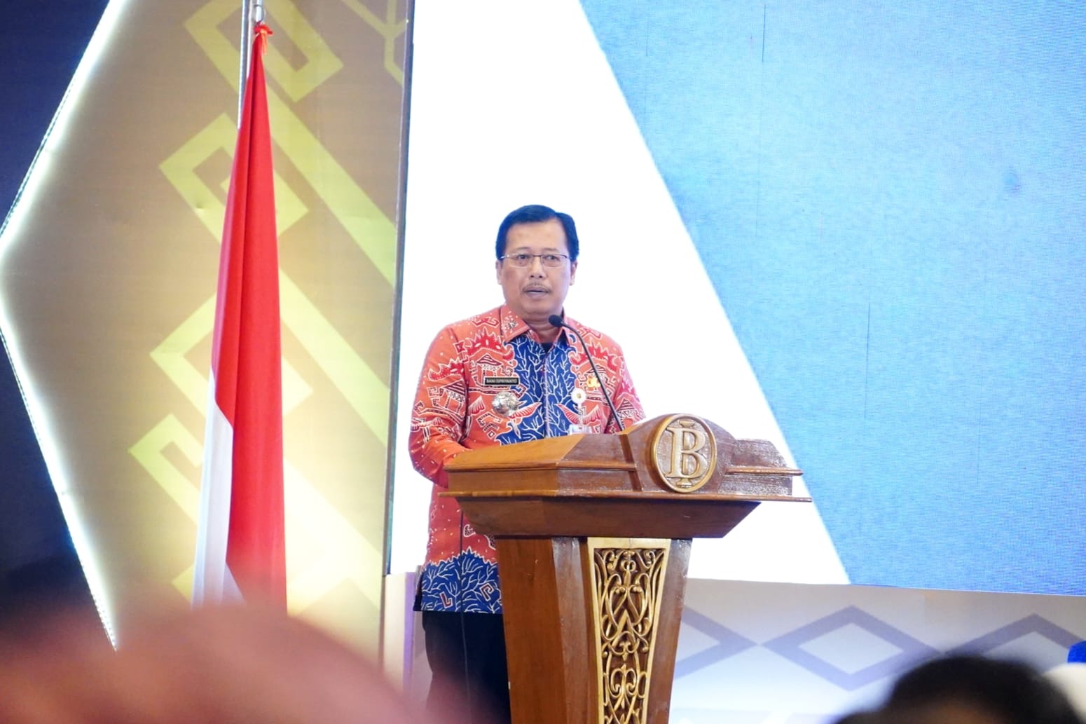 Staf Ahli Gubernur Lampung Bidang Ekonomi, Keuangan, dan Pembangunan, Bani Ispriyanto, mewakili Gubernur Rahmat Mirzani Djausal dalam acara Diseminasi Laporan Perekonomian Provinsi Lampung yang digelar Bank Indonesia Perwakilan Lampung || Foto: Dinas Kominfotik Provinsi Lampung