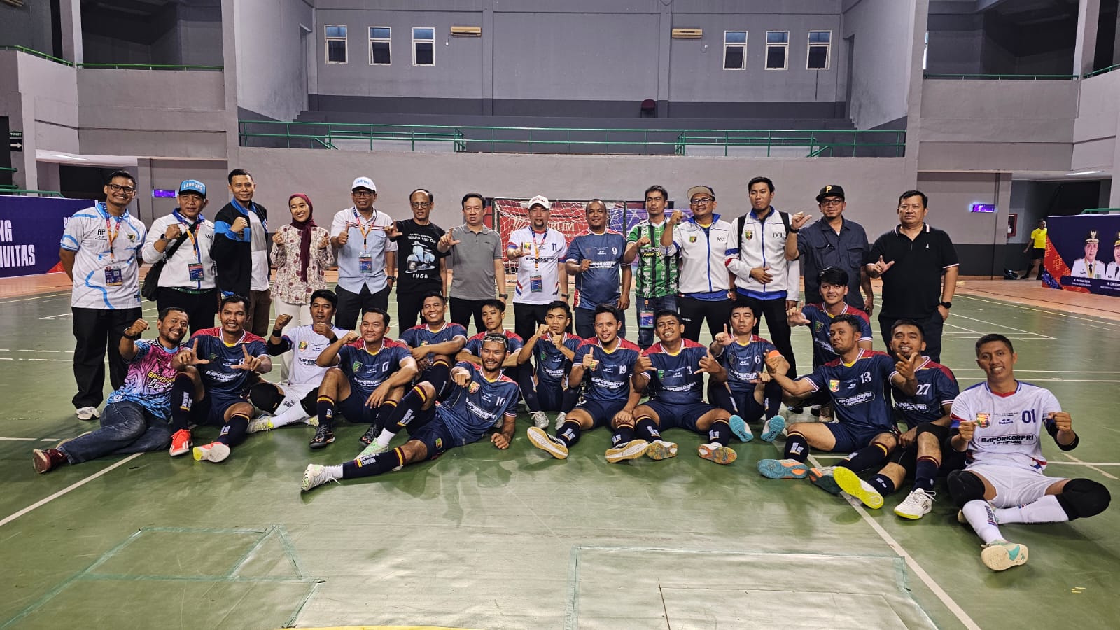 Tim futsal Lampung sukses mencukur habis Setjen KPU dengan skor mencolok 10–0 || Foto: Dinas Kominfotik Provinsi Lampung