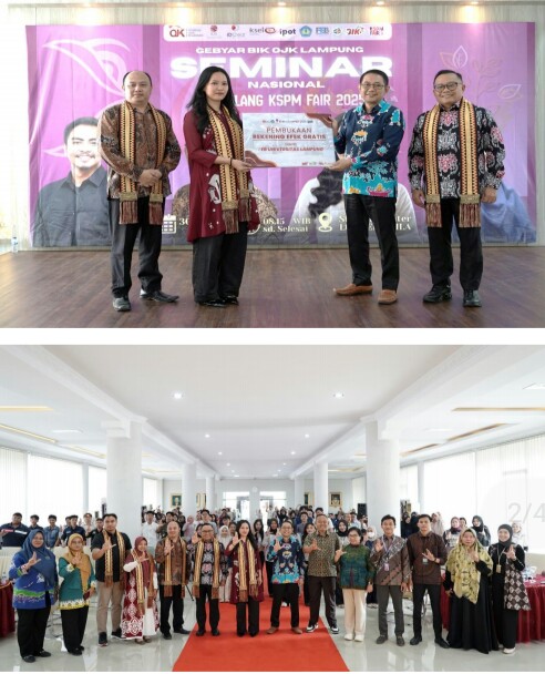 OJK Provinsi Lampung bersama Kelompok Studi Pasar Modal (KSPM) FEB Universitas Lampung menyelenggarakan Puncak Gebyar Bulan Inklusi Keuangan OJK Lampung Tahun 2025 || Foto: OJK Provinsi Lampung