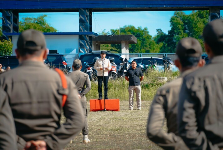 Pelaksanaan Apel Gabungan Persiapan Penertiban Lahan/Aset Milik Pemprov Lampung yang digelar di Lapangan Dinas Perhubungan Provinsi Lampung, Desa Sabah Balau, Kecamatan Tanjung Bintang, Kabupaten Lampung Selatan || Foto: Dinas Kominfotik Provinsi Lampung