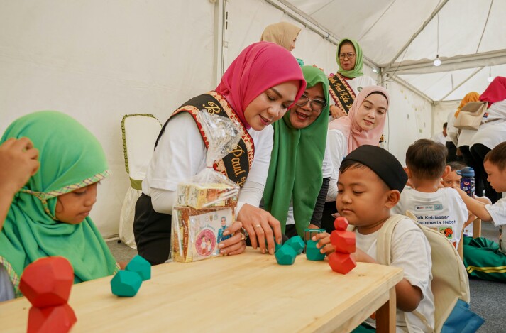 Bunda PAUD Provinsi Lampung, Purnama Wulan Sari Mirza, menghadiri kegiatan Kampanye Anak Indonesia Hebat yang digelar di BPMP Provinsi Lampung || Foto: Dinas Kominfotik Provinsi Lampung