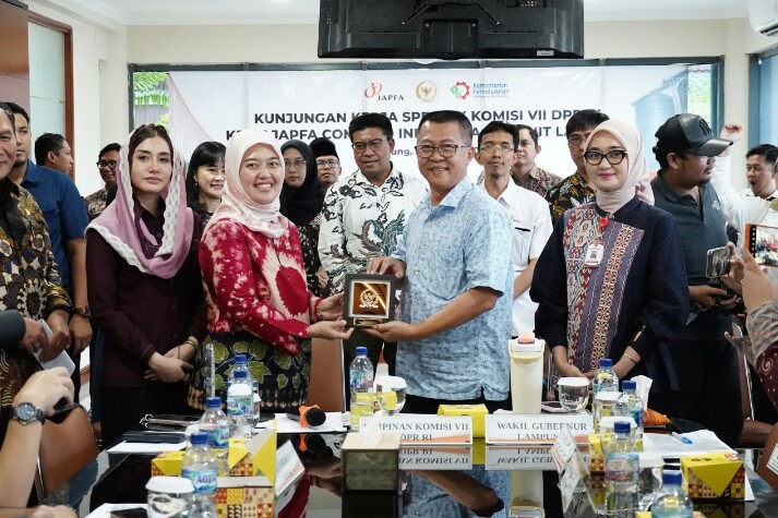 Wagub Lampung, Jihan Nurlela menerima kunjungan kerja spesifik Komisi VII DPR RI di PT. Japfa Comfeed Indonesia Unit Lampung || Foto: Dinas Kominfotik Provinsi Lampung