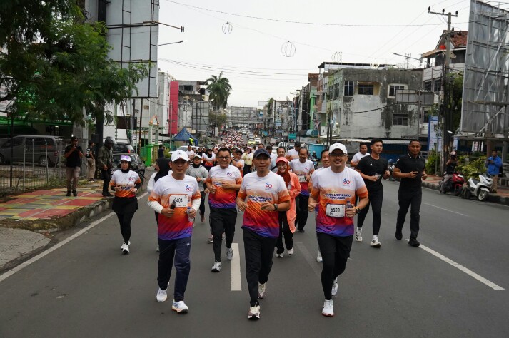 Gubernur Lampung, Rahmat Mirzani Djausal, menghadiri perayaan HUT ke-60 Bank Lampung yang dikemas dalam acara Bank Lampung RUN 2026 di Tugu Adipura || Foto: Dinas Kominfotik Provinsi Lampung