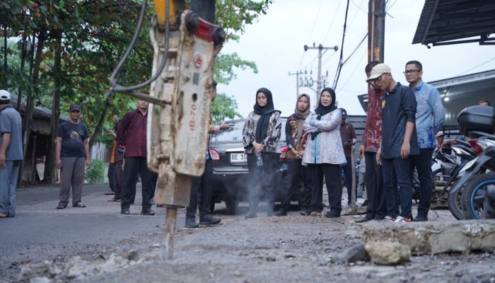 Eva Dwiana Tinjau Langsung Perbaikan Jalan di Kedamaian