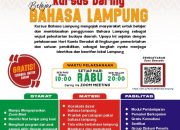 Mendukung gerakan Hari Kamis Beradat di lingkungan pemerintah dan satuan pendidikan, DPP Mighrul Lampung Bersatu berkolaborasi dengan Pemerintah Provinsi Lampung dan menghadirkan program Kursus Daring Bahasa Lampung yang terbuka gratis bagi masyarakat || Foto: Dinas Kominfotik Provinsi Lampung