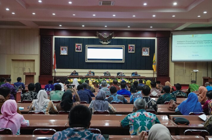 Pemprov Lampung menggelar Rapat Koordinasi terkait mitigasi fenomena El Nino Tahun 2026, bertempat di Gedung Pusiban Kantor Gubernur Lampung || Foto: Dinas Kominfotik Provinsi Lampung