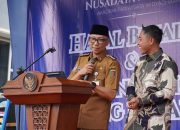 Gubernur Lampung dalam kegiatan Halal Bihalal sekaligus pelepasan Mahasiswa Nusadaya Academy dalam program magang di Taiwan bertempat di Nusadaya Academy || Foto : Dinas Kominfotik Provinsi Lampung