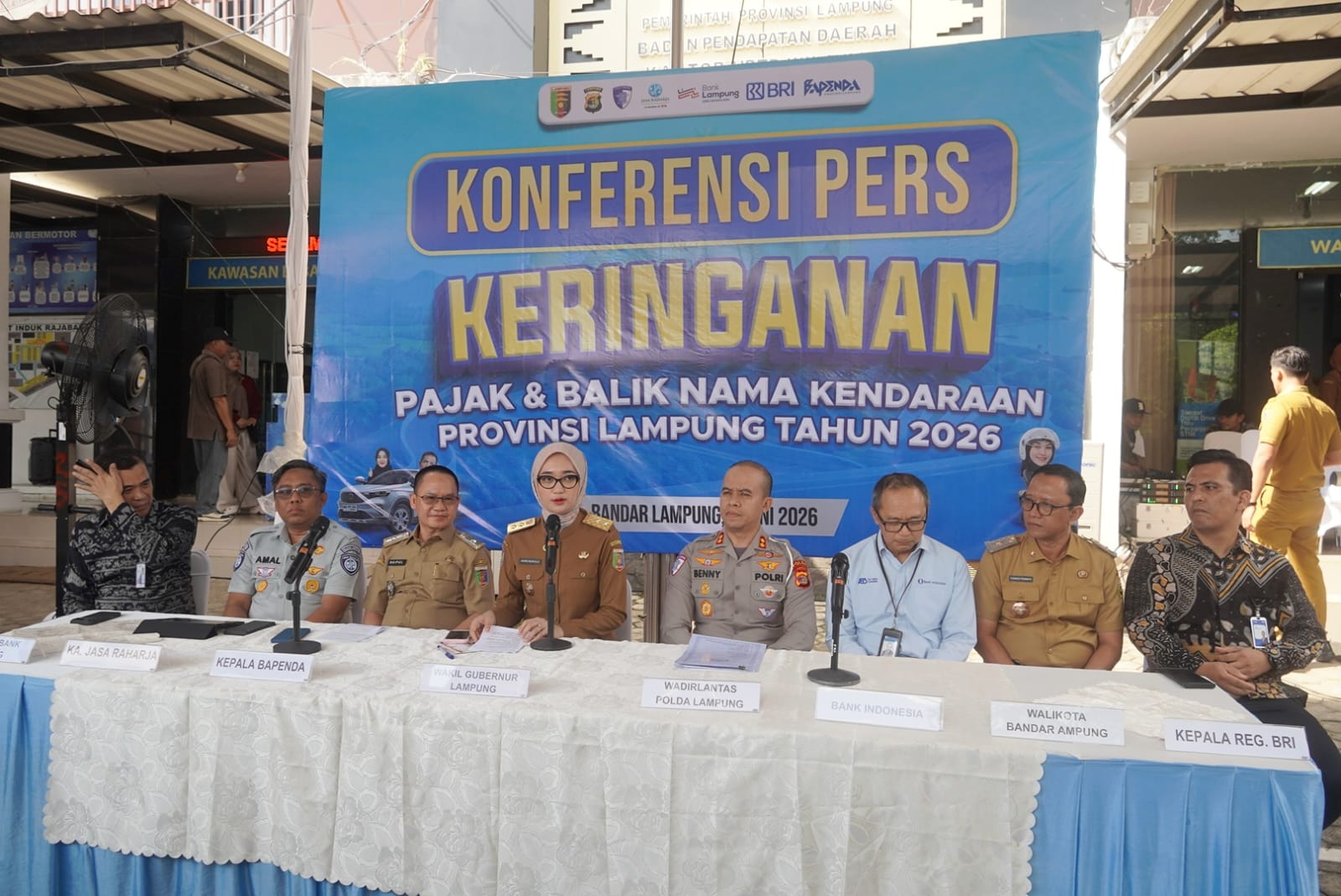 Wakil Gubernur Lampung Jihan Nurlela saat menghadiri peluncuran Program Keringanan PKB dan BBNKB Tahun 2026 || Foto: Dinas Kominfotik Provinsi Lampung