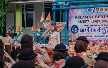 Wagub Lampung Jihan Nurlela saat membuka kegiatan Semarak Lomba kegiatan Semarak Pramuka Ambacata 2.0 Grantha Fest 41 Tahun 2026 yang diikuti peserta tingkat SMA/SMK/MA se-Provinsi Lampung || Foto: Dinas Kominfotik Provinsi Lampung