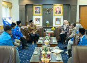 Gubernur Lampung Rahmat Mirzani Djausal bersama Wagub) Lampung Jihan Nurlela menerima audiensi Pengurus Cabang Pergerakan Mahasiswa Islam Indonesia (PC PMII) Kota Bandar Lampung || Foto: Dinas Kominfotik Provinsi Lampung