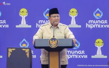 Presiden Republik Indonesia, Prabowo Subianto, membuka secara resmi Musyawarah Nasional (Munas) Badan Pengurus Pusat (BPP) Himpunan Pengusaha Muda Indonesia (HIPMI) XVIII || Foto: Dinas Kominfo Provinsi Lampung