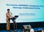 Gubernur Lampung Rahmat Mirzani Djausal saat membuka Musyawarah Provinsi (Musprov) ke-8 Dewan Pimpinan Provinsi (DPP) Asosiasi Pengusaha Indonesia (APINDO) Lampung di Ballroom Hotel Emersia || Foto: Dinas Kominfotik Provinsi Lampung