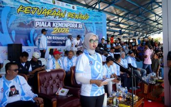 Wagub Lampung Jihan Nurlela saat membuka secara resmi Kejuaraan Renang Antar Perkumpulan dan Pelajar se-Indonesia Piala Kemenpora RI Tahun 2026 || Foto: Dinas Kominfotik Provinsi Lampung
