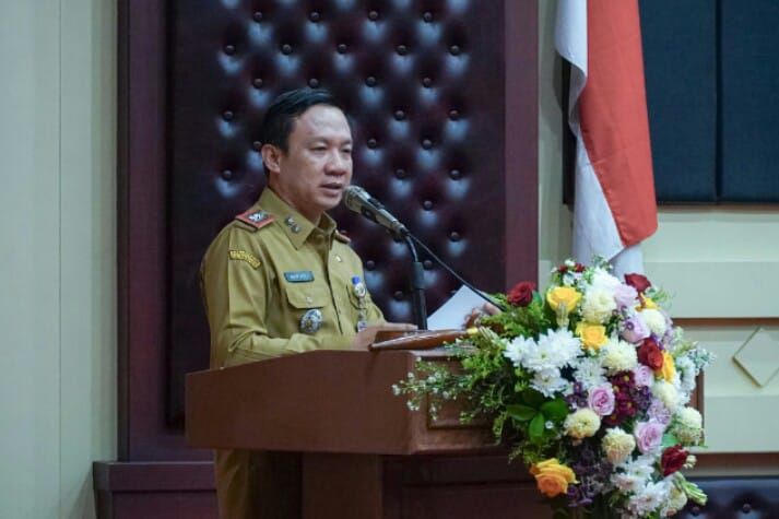 Sekdaprov Lampung, Marindo secara resmi membuka Pelatihan Kepemimpinan Nasional (PKN) Tingkat II Angkatan XXIV Tahun 2026 || Foto: Dinas Kominfotik Provinsi Lampung