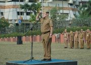 Asisten Pemerintahan & Kesra, M. Firsada saat menghadiri Apel Gabungan di likungan Sekretariat Daerah Provinsi Lampung di Lapangan Korpri komplek kantor Gubernur Lampung || Foto: Pemerintah Provinsi Lampung