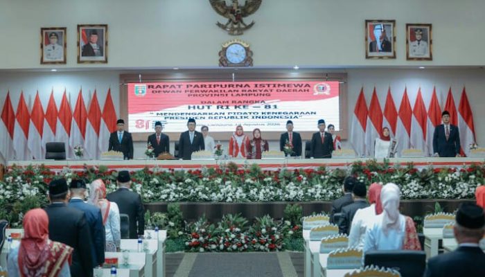 Gubernur Mirza Hadiri Paripurna Istimewa DPRD Lampung, Dengarkan Pidato Kenegaraan Presiden