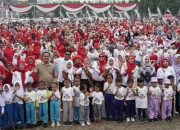 Ribuan anak Taman Kanak-Kanak (TK) se-Provinsi Lampung mengikuti kegiatan Gebyar Senam Massal Anak Indonesia Hebat Tahun 2026 yang diikuti secara luring dan daring || Foto: Pemerintah Provinsi Lampung