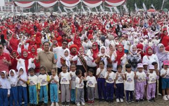 Ribuan anak Taman Kanak-Kanak (TK) se-Provinsi Lampung mengikuti kegiatan Gebyar Senam Massal Anak Indonesia Hebat Tahun 2026 yang diikuti secara luring dan daring || Foto: Pemerintah Provinsi Lampung