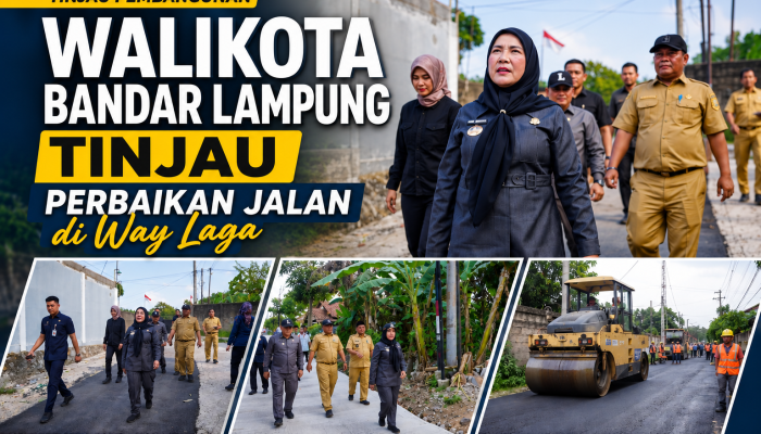 Wali Kota Eva Dwiana Tinjau Perbaikan Jalan Wala Kuba Way Laga Bandar Lampung
