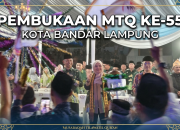 Walikota Eva Dwiana di dampingi forkopimda dan kepala OPD membuka gelaran Musabaqah Tilawatil Qur'an (MTQ) ke-55 Tingkat Kota Bandar Lampung di Stadion Mini Way Dadi, Kecamatan Sukabumi, Sabtu (26/9/2026) || Foto: 5w1hindonesia.id/Ridho