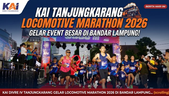 KAI Gelar Locomotive Half Marathon 2026, 3.000 Peserta Berlari di Bandar Lampung