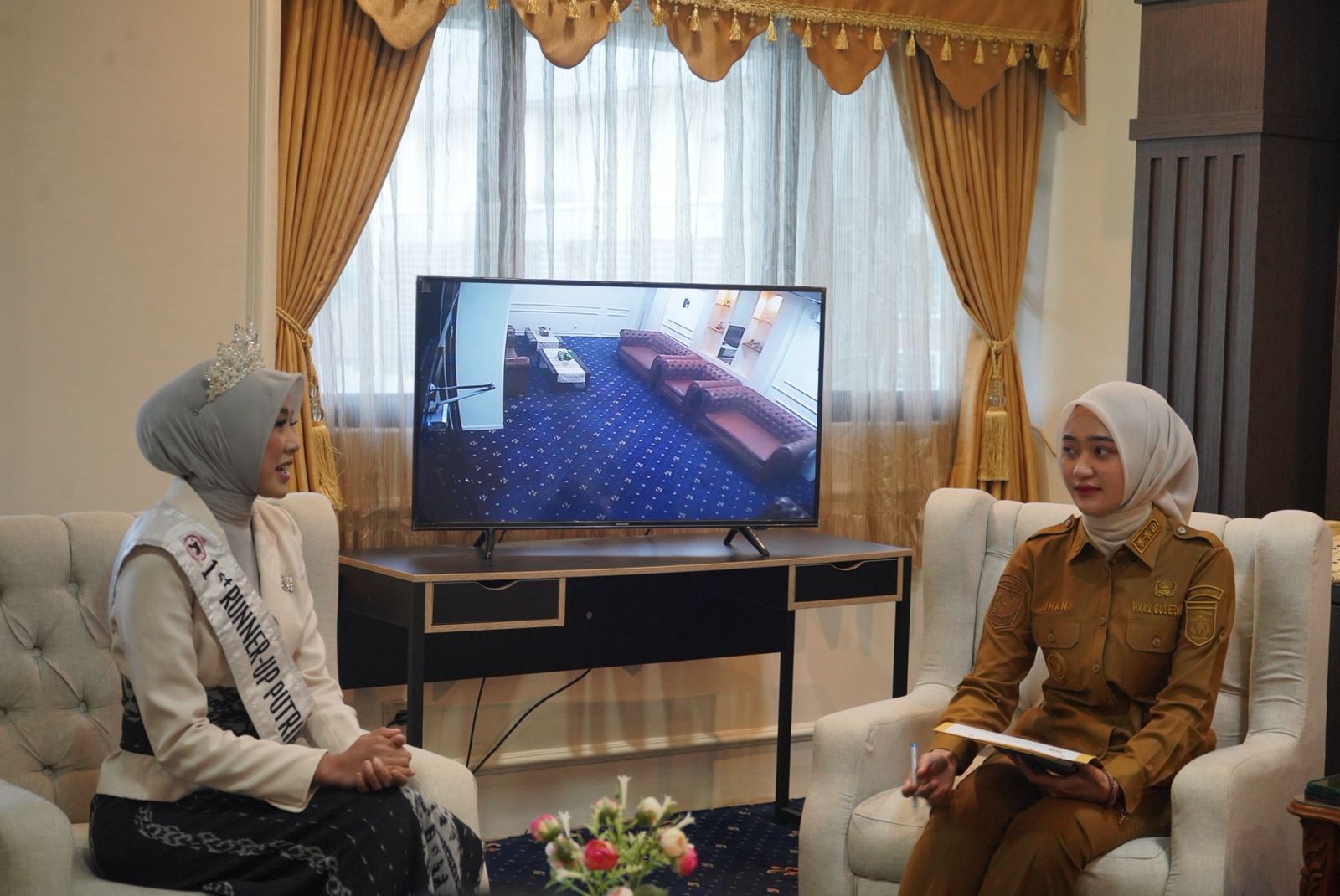 Wagub Lampung, Jihan Nurlela menerima audiensi Putri Hijabfluencer Lampung 2026 di Ruang Kerja Wakil Gubernur Lampung || Foto: Pemerintah Provinsi Lampung