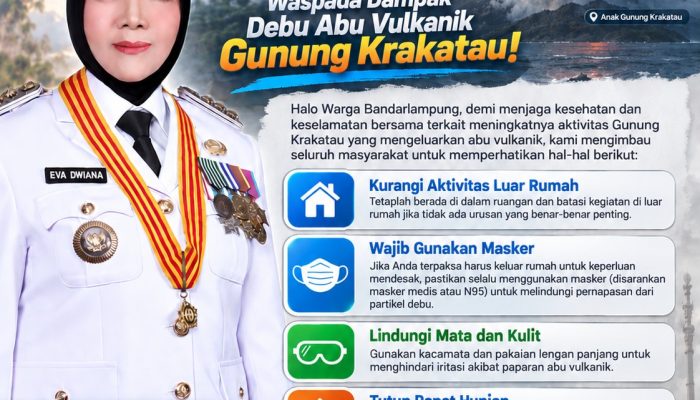 Waspada Debu Vulkanik Anak Krakatau, Pemkot Bandar Lampung Kerahkan BPBD dan Damkarmat